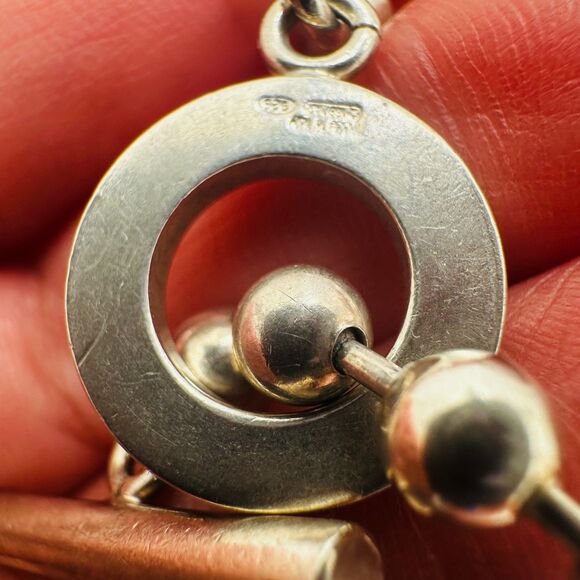 Gucci Silver Ball Chain Toggle Bracelet Sterling Silver Beaded Italian Fine Jewe - Picture 2 of 7